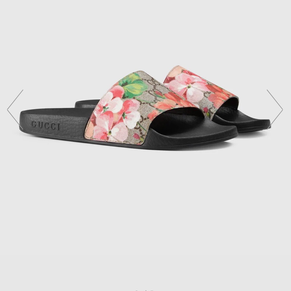 NIB Gucci Blooms Supreme Floral Slides sz 39